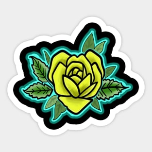 yellow heart shaped rose Sticker